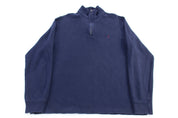 Polo by Ralph Lauren Embroidered Logo Blue Quarter Zip Sweater - Sweater - Thrifted Threads