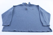 Polo by Ralph Lauren Embroidered Logo Blue Quarter Zip Sweater - Sweater - Thrifted Threads