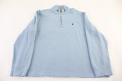 Polo by Ralph Lauren Embroidered Logo Blue Quarter Zip Sweater - Sweater - Thrifted Threads