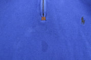 Polo by Ralph Lauren Embroidered Logo Blue Quarter Zip Sweater - Sweater - Thrifted Threads