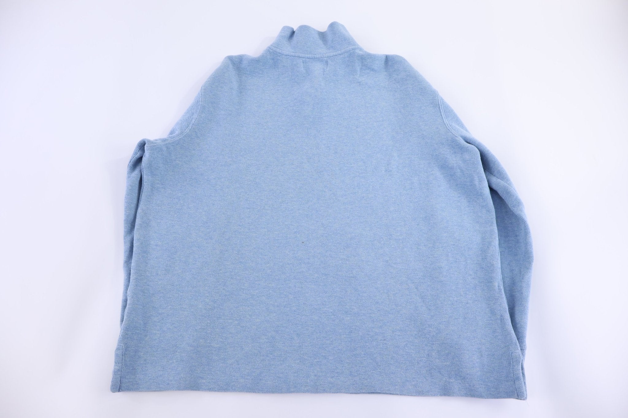 Polo by Ralph Lauren Embroidered Logo Blue Quarter Zip Sweater - Sweater - Thrifted Threads