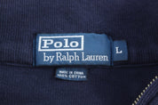 Polo by Ralph Lauren Embroidered Logo Blue Quarter Zip Sweater - Sweater - Thrifted Threads