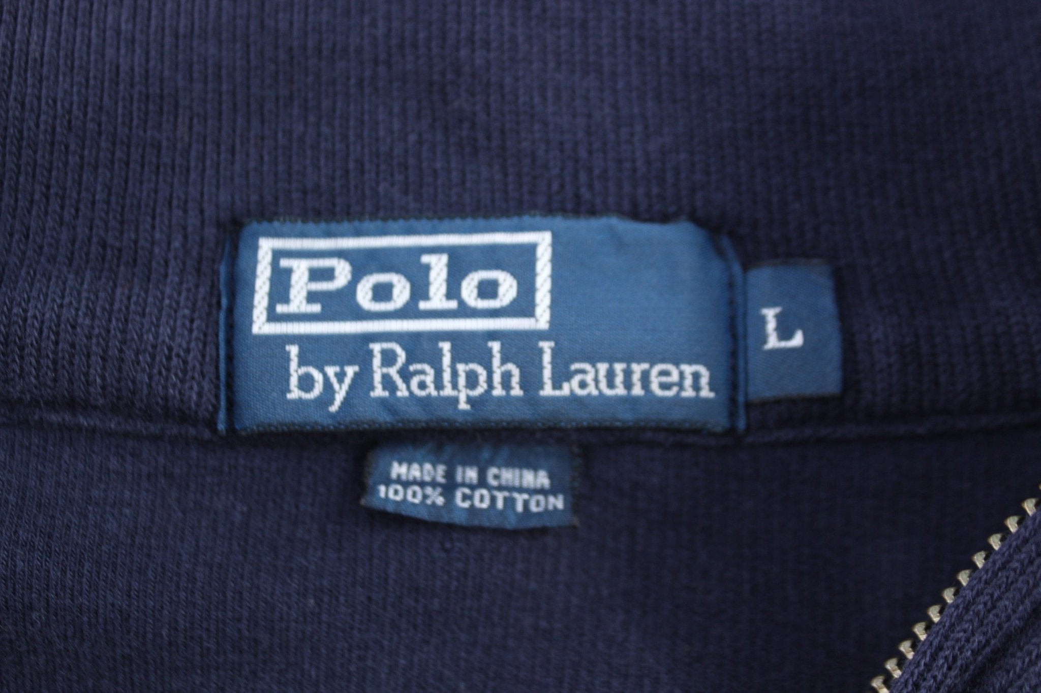 Polo by Ralph Lauren Embroidered Logo Blue Quarter Zip Sweater - Sweater - Thrifted Threads
