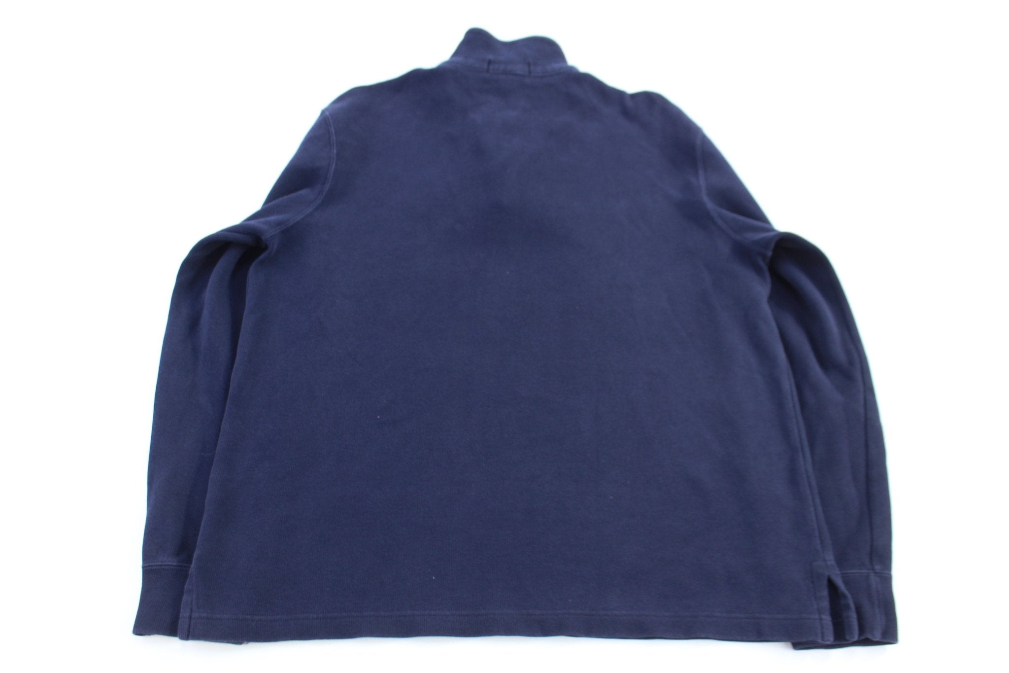 Polo by Ralph Lauren Embroidered Logo Blue Quarter Zip Sweater - Sweater - Thrifted Threads