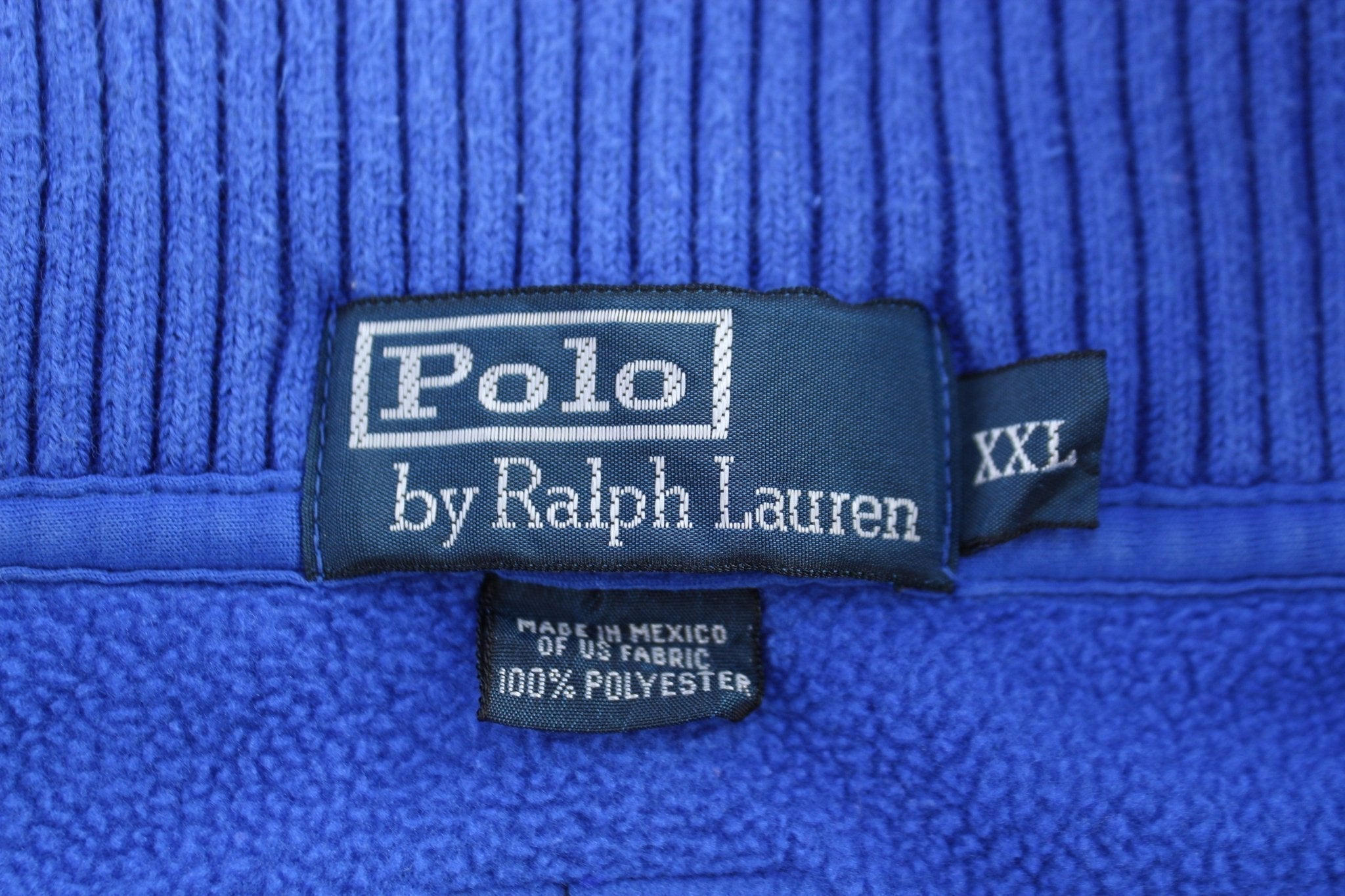 Polo by Ralph Lauren Embroidered Logo Blue Quarter Zip Sweater - Sweater - Thrifted Threads
