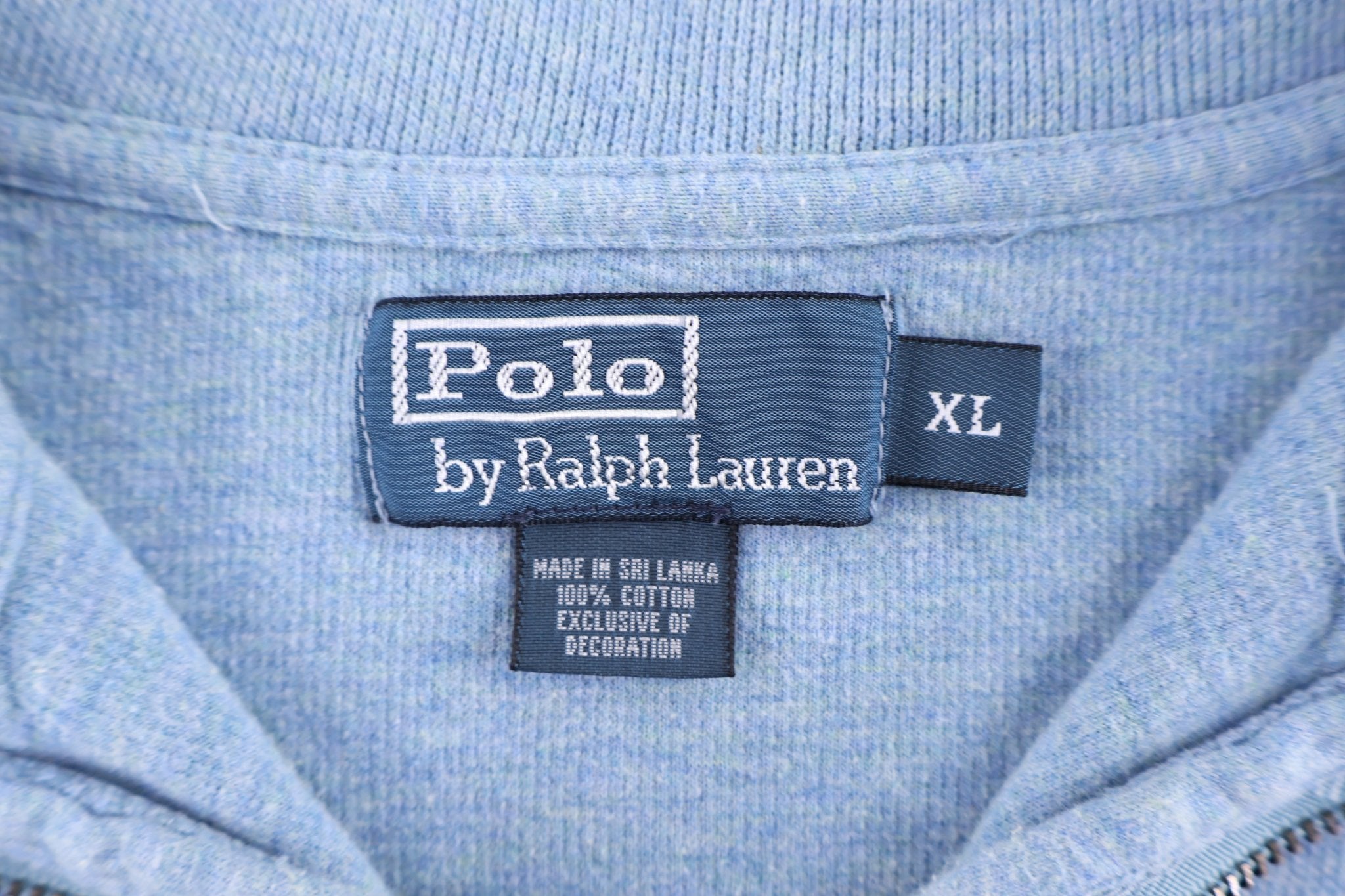 Polo by Ralph Lauren Embroidered Logo Blue Quarter Zip Sweater - Sweater - Thrifted Threads