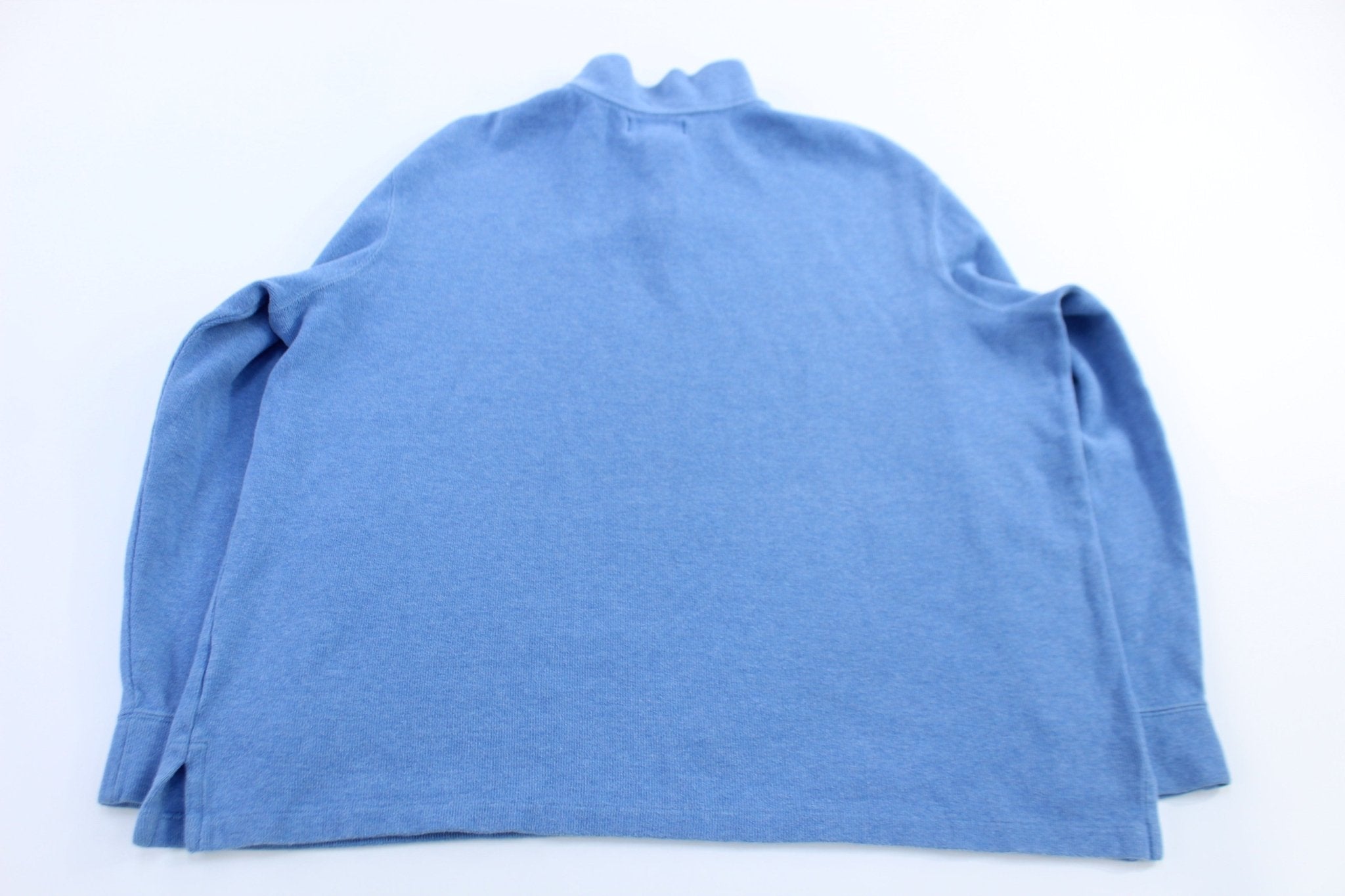 Polo by Ralph Lauren Embroidered Logo Blue Quarter Zip Sweater - Sweater - Thrifted Threads