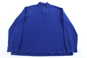 Polo by Ralph Lauren Embroidered Logo Blue Quarter Zip Sweater - Sweater - Thrifted Threads