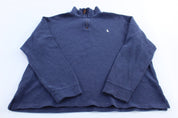 Polo by Ralph Lauren Embroidered Logo Blue Quarter Zip Sweater - Sweater - Thrifted Threads