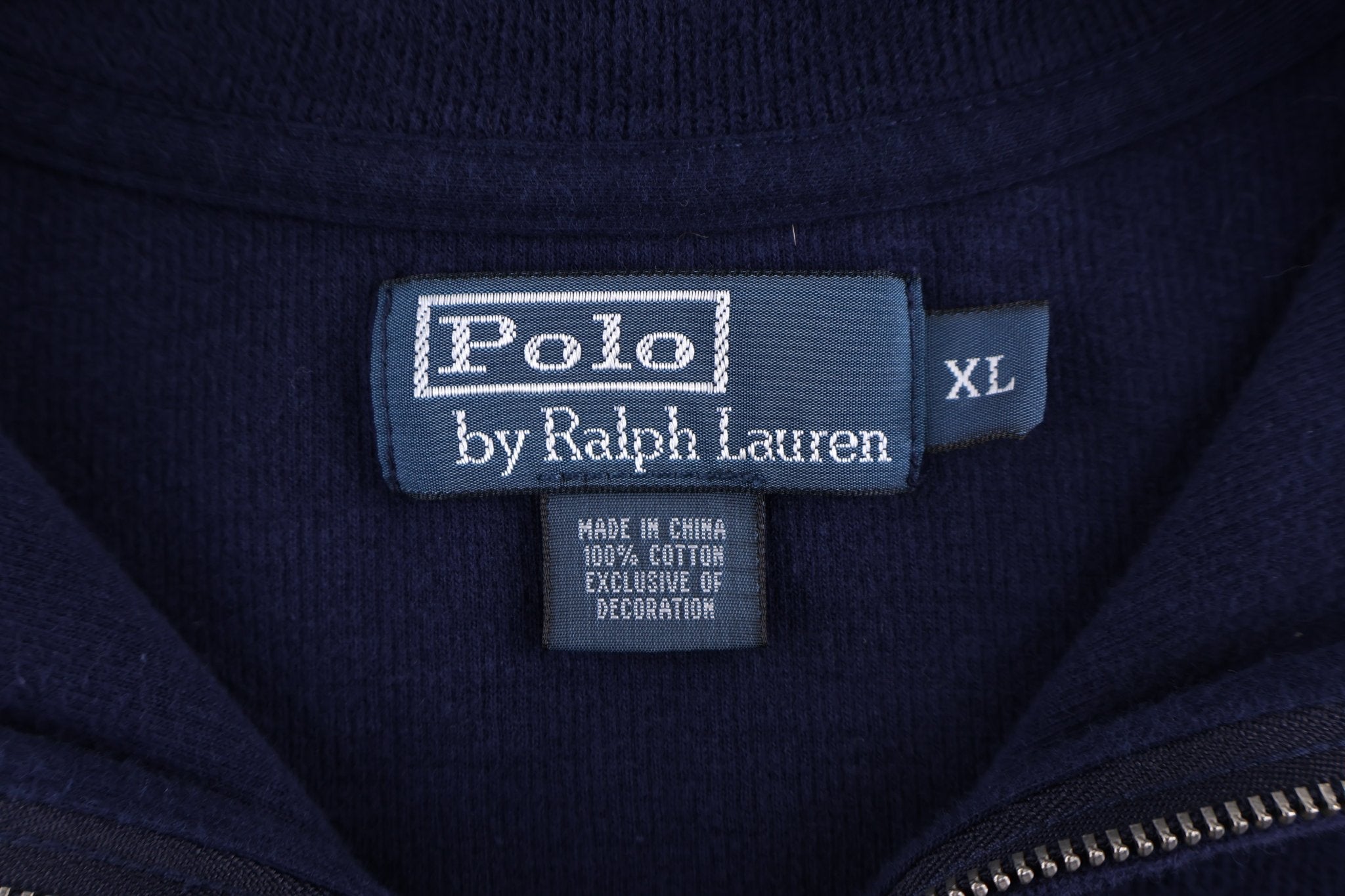 Polo by Ralph Lauren Embroidered Logo Blue Quarter Zip Sweater - Sweater - Thrifted Threads