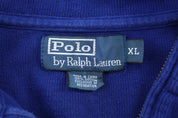 Polo by Ralph Lauren Embroidered Logo Blue Quarter Zip Sweater - Sweater - Thrifted Threads