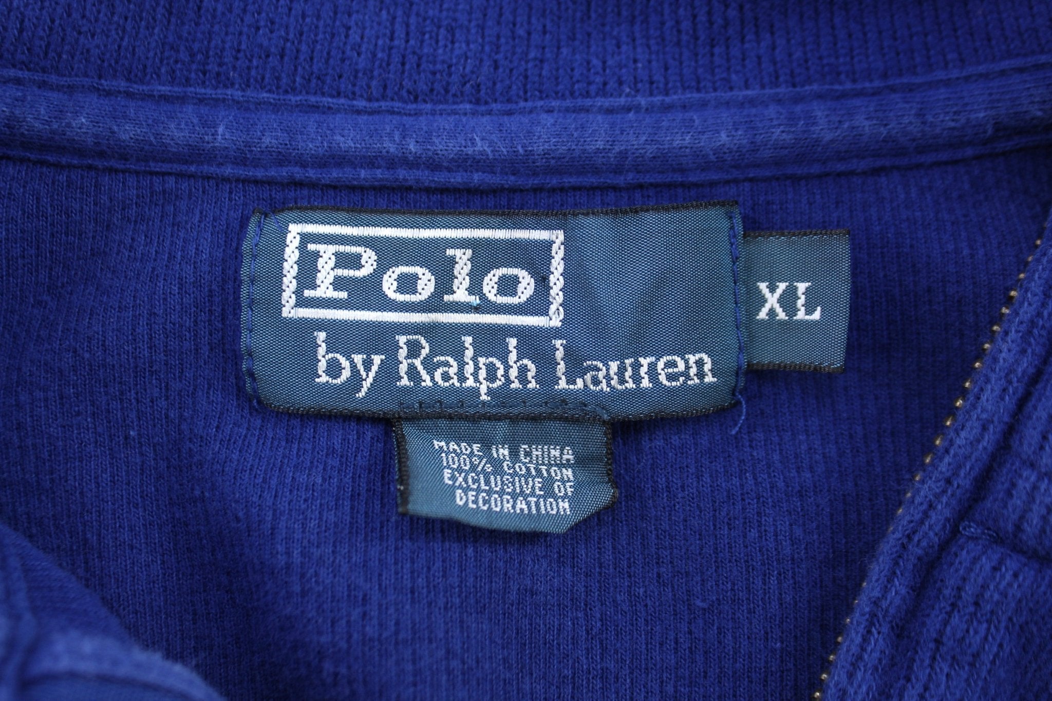 Polo by Ralph Lauren Embroidered Logo Blue Quarter Zip Sweater - Sweater - Thrifted Threads
