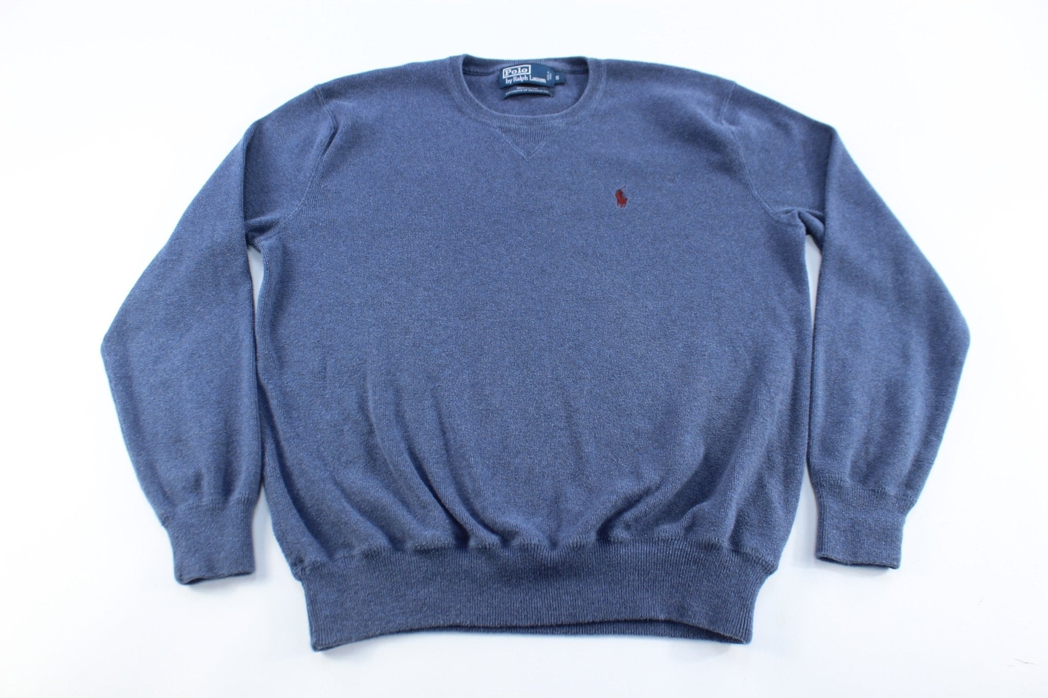Polo by Ralph Lauren Embroidered Logo Blue Sweater - ThriftedThreads.com