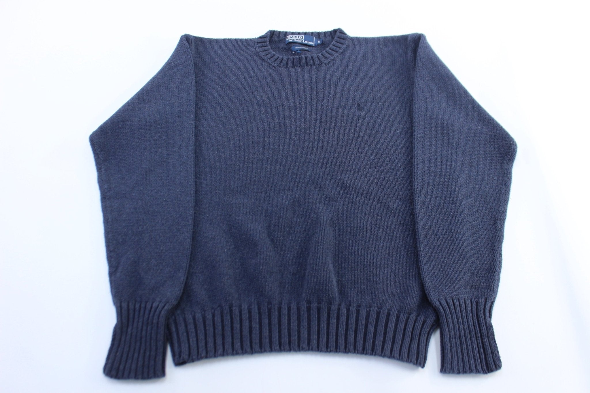 Polo by Ralph Lauren Embroidered Logo Blue Sweater - ThriftedThreads.com