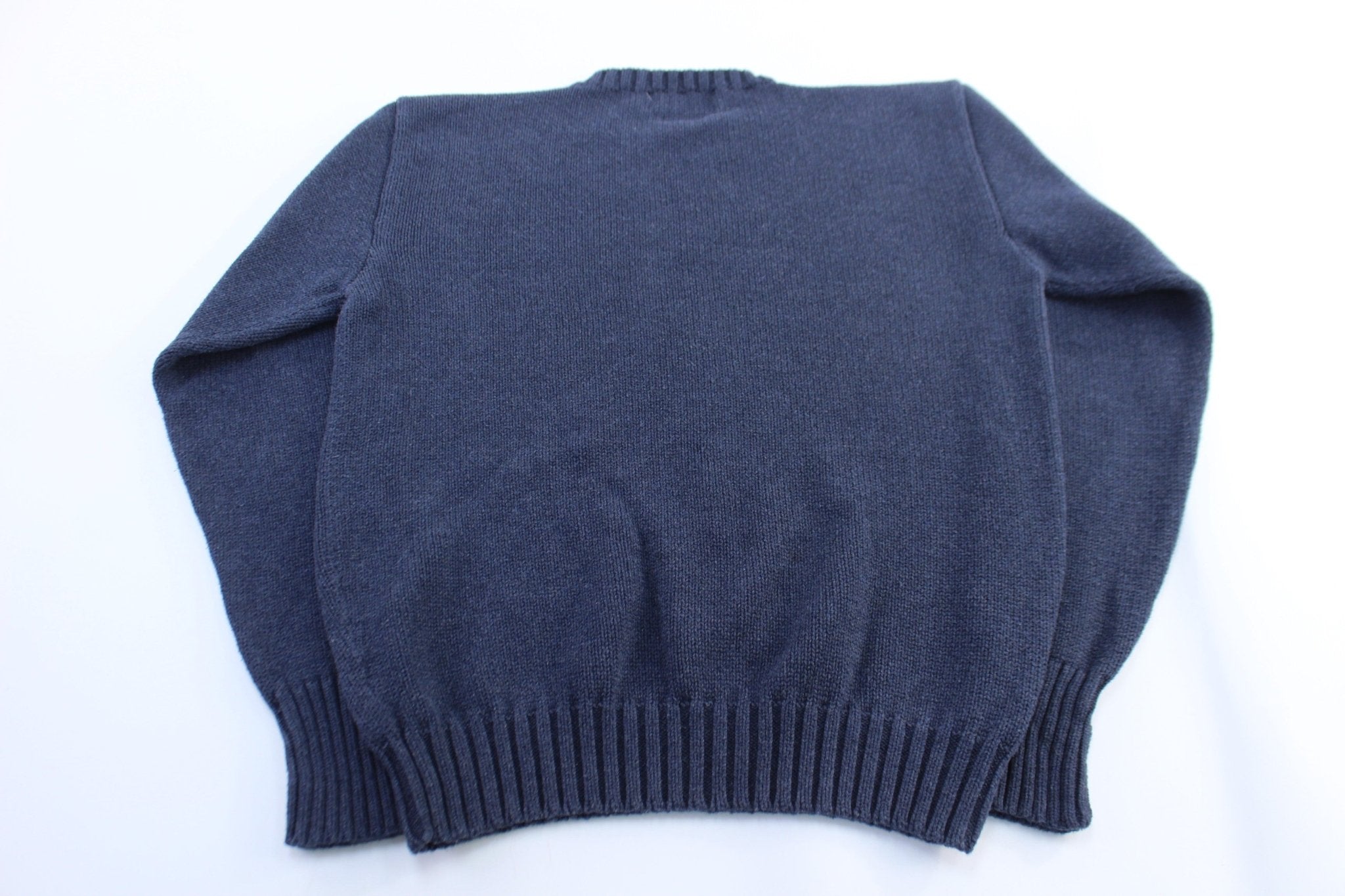 Polo by Ralph Lauren Embroidered Logo Blue Sweater - ThriftedThreads.com