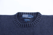 Polo by Ralph Lauren Embroidered Logo Blue Sweater - ThriftedThreads.com