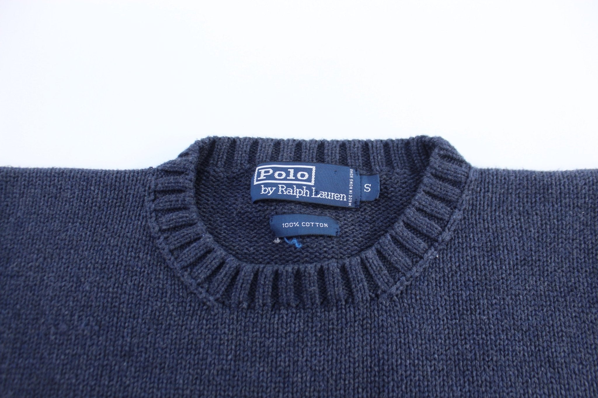 Polo by Ralph Lauren Embroidered Logo Blue Sweater - ThriftedThreads.com