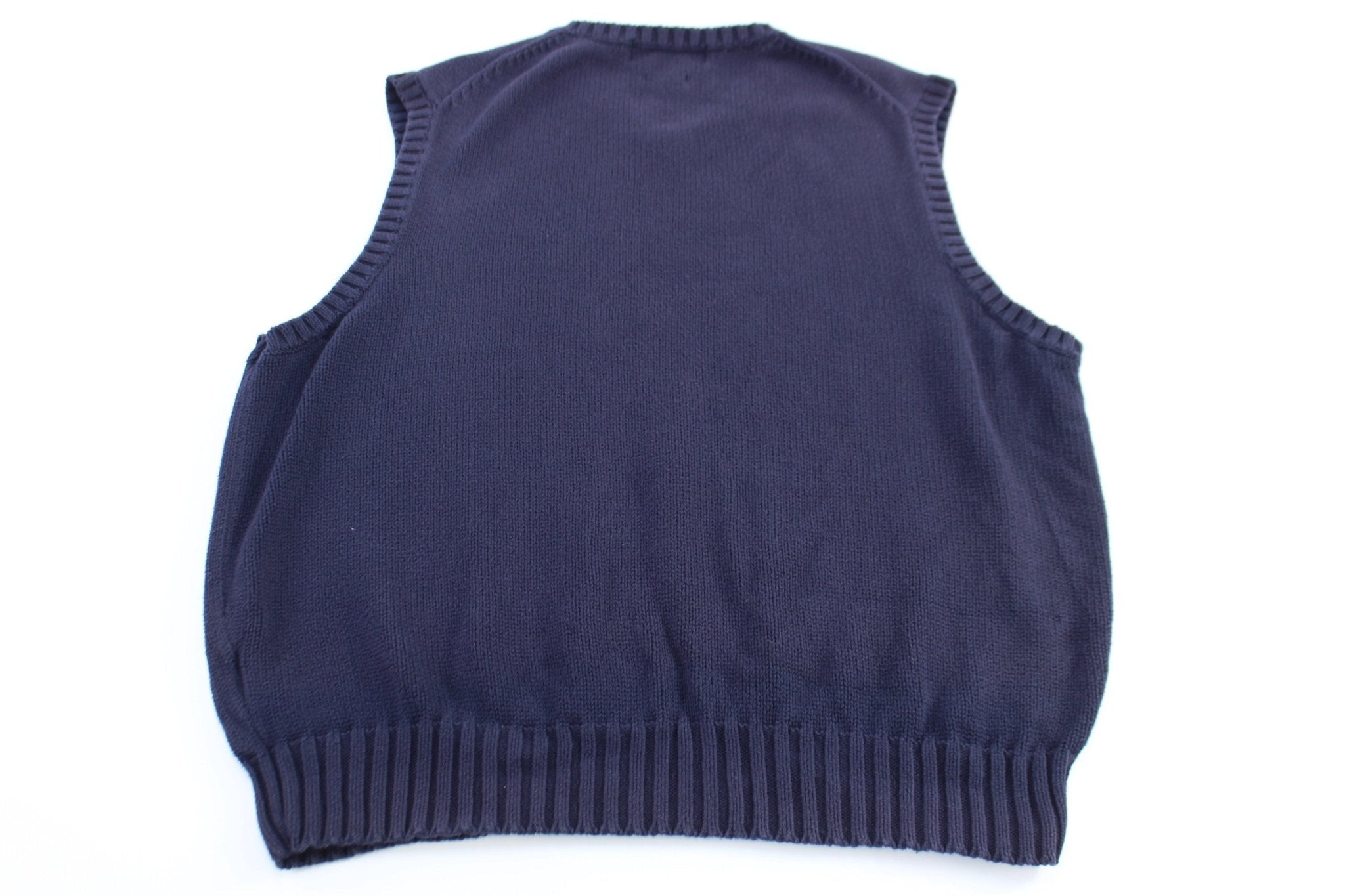 Polo by Ralph Lauren Embroidered Logo Blue Sweater Vest - Vest - Thrifted Threads