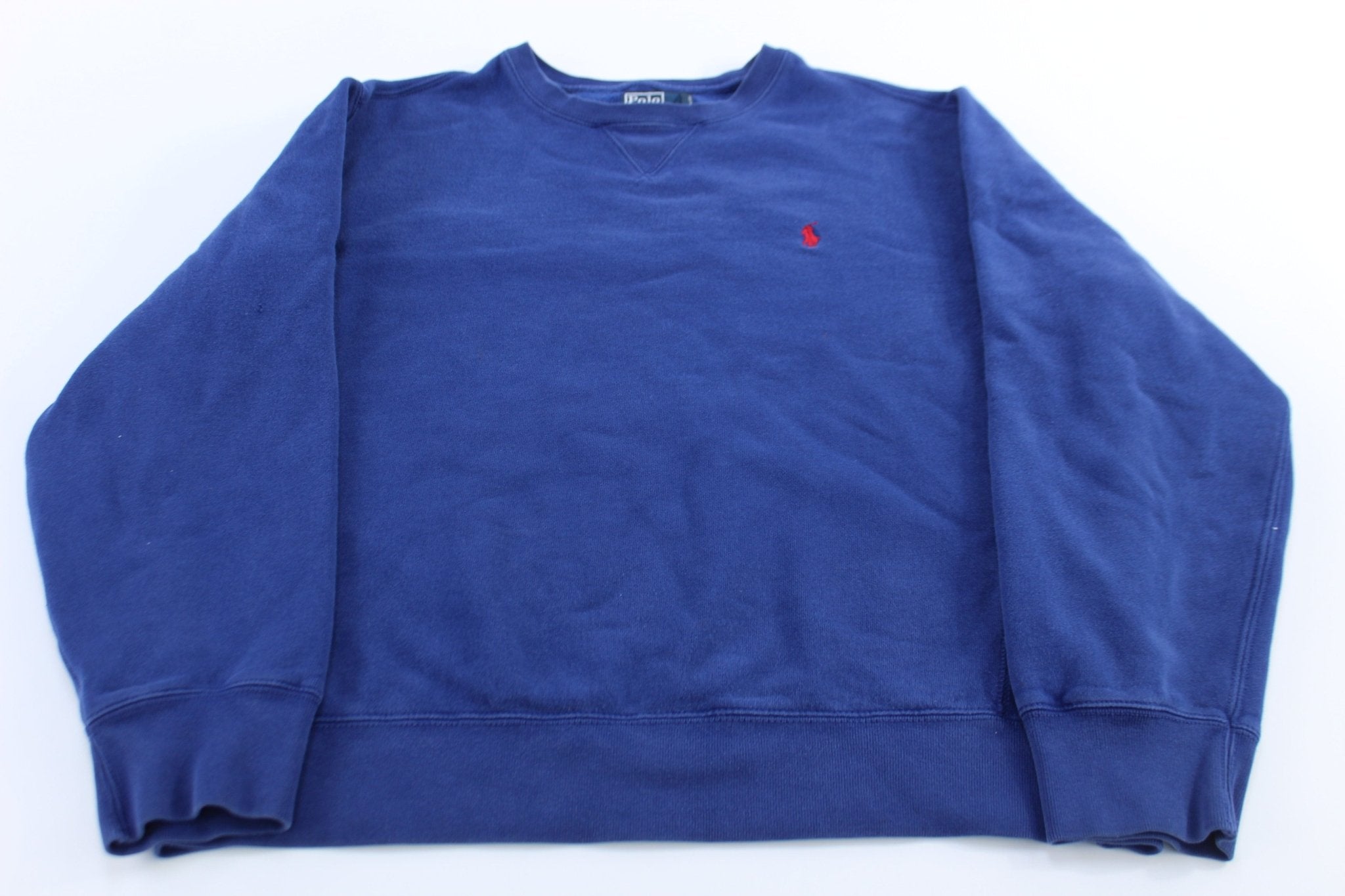 Polo by Ralph Lauren Embroidered Logo Blue Sweatshirt - ThriftedThreads.com