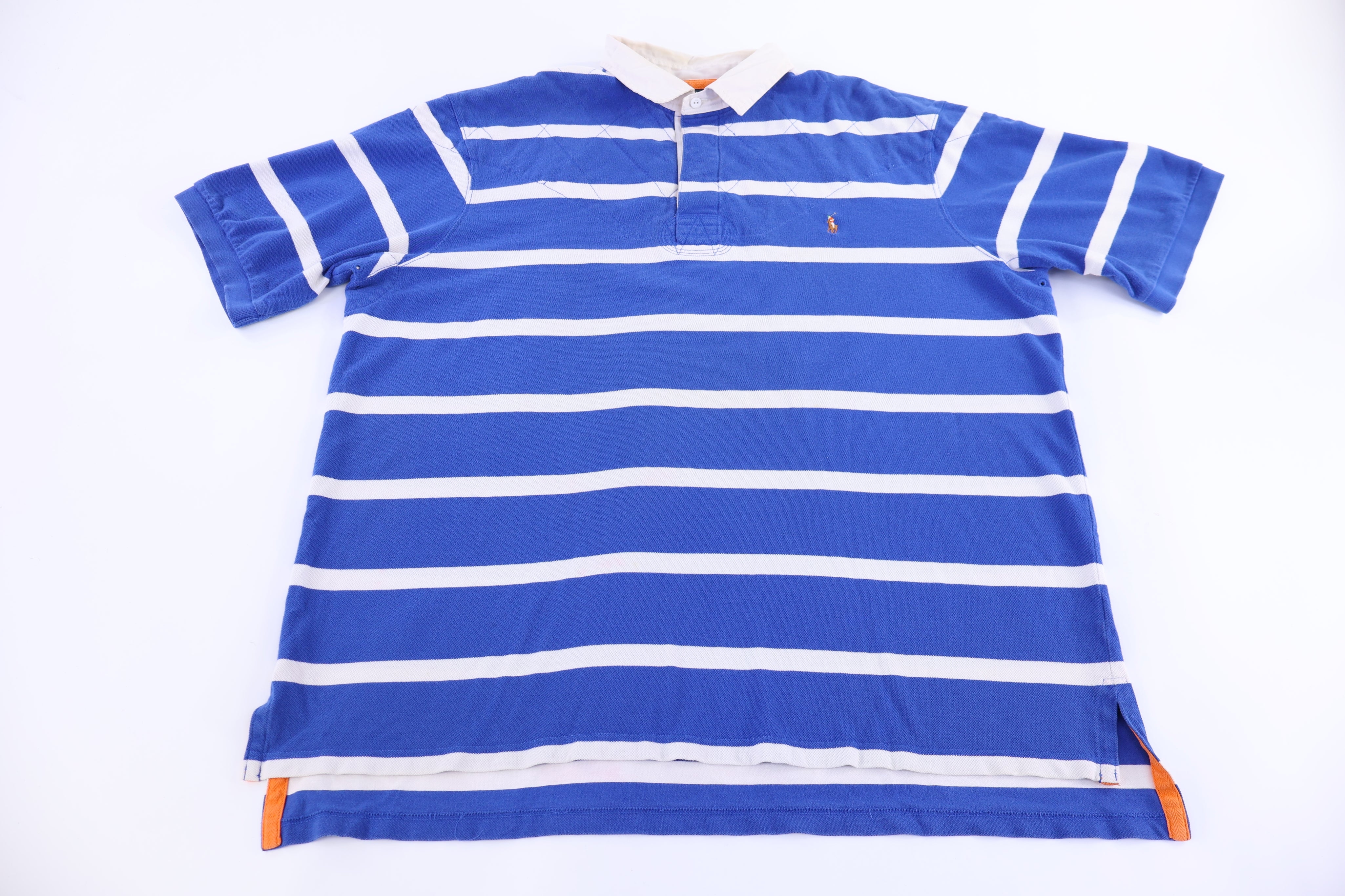 Polo by Ralph Lauren Embroidered Logo Blue & White Button Up - Button Ups/Downs - Thrifted Threads