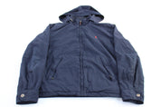 Polo by Ralph Lauren Embroidered Logo Blue Zip Up Jacket - ThriftedThreads.com