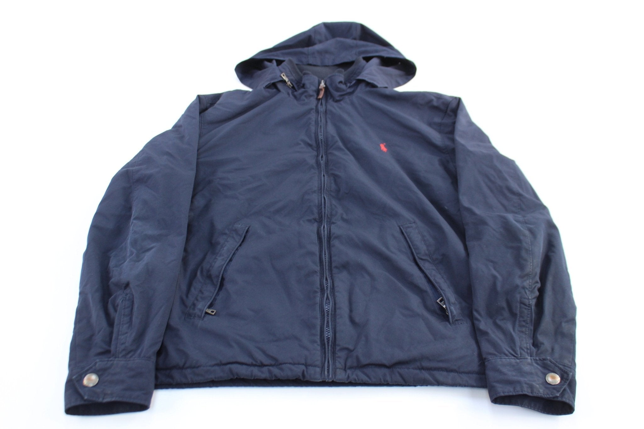 Polo by Ralph Lauren Embroidered Logo Blue Zip Up Jacket - Jackets - Thrifted Threads