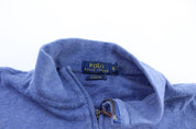 Polo by Ralph Lauren Embroidered Logo Blue Zip Up Sweater - Sweater - Thrifted Threads