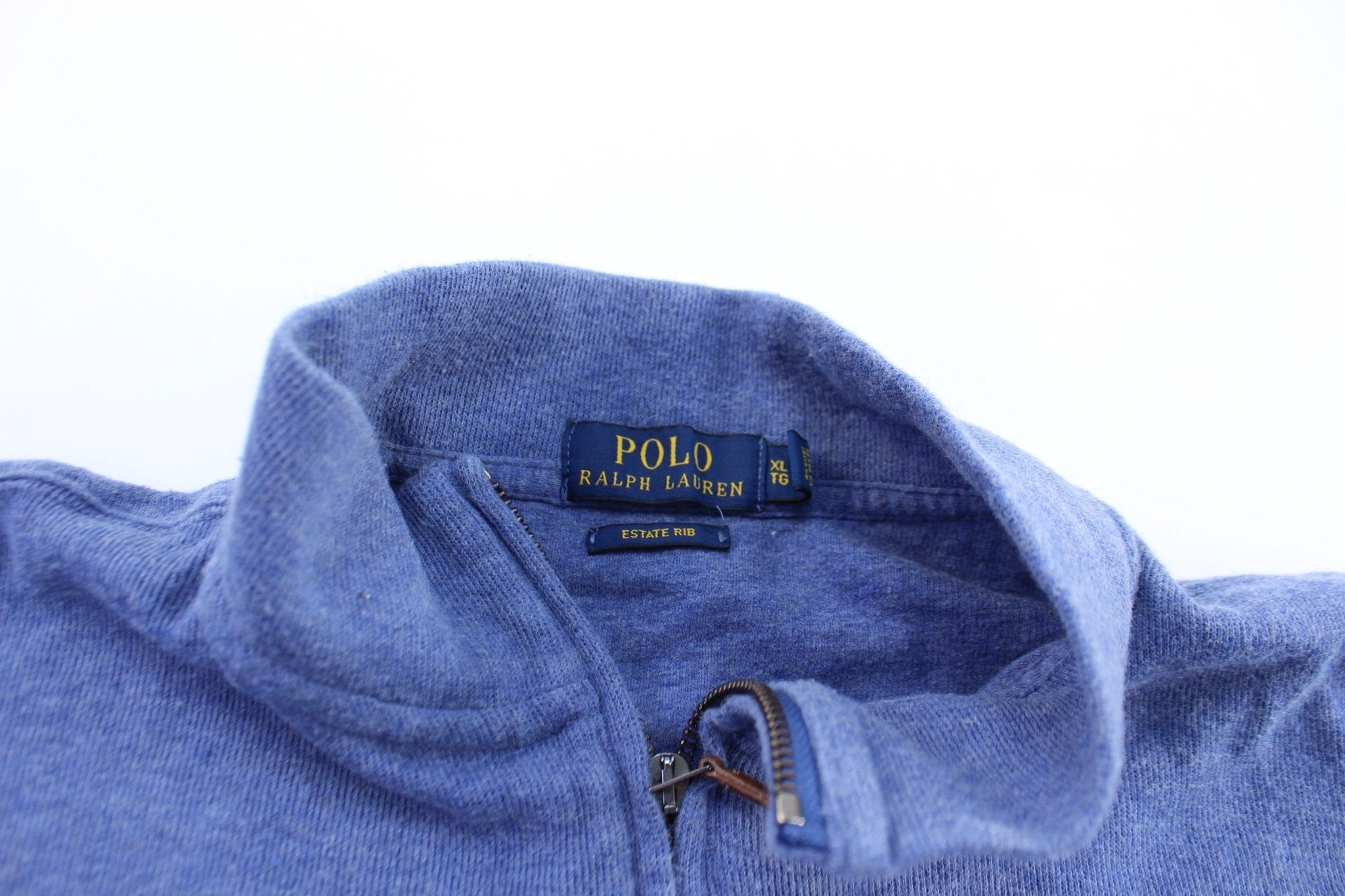 Polo by Ralph Lauren Embroidered Logo Blue Zip Up Sweater - Sweater - Thrifted Threads
