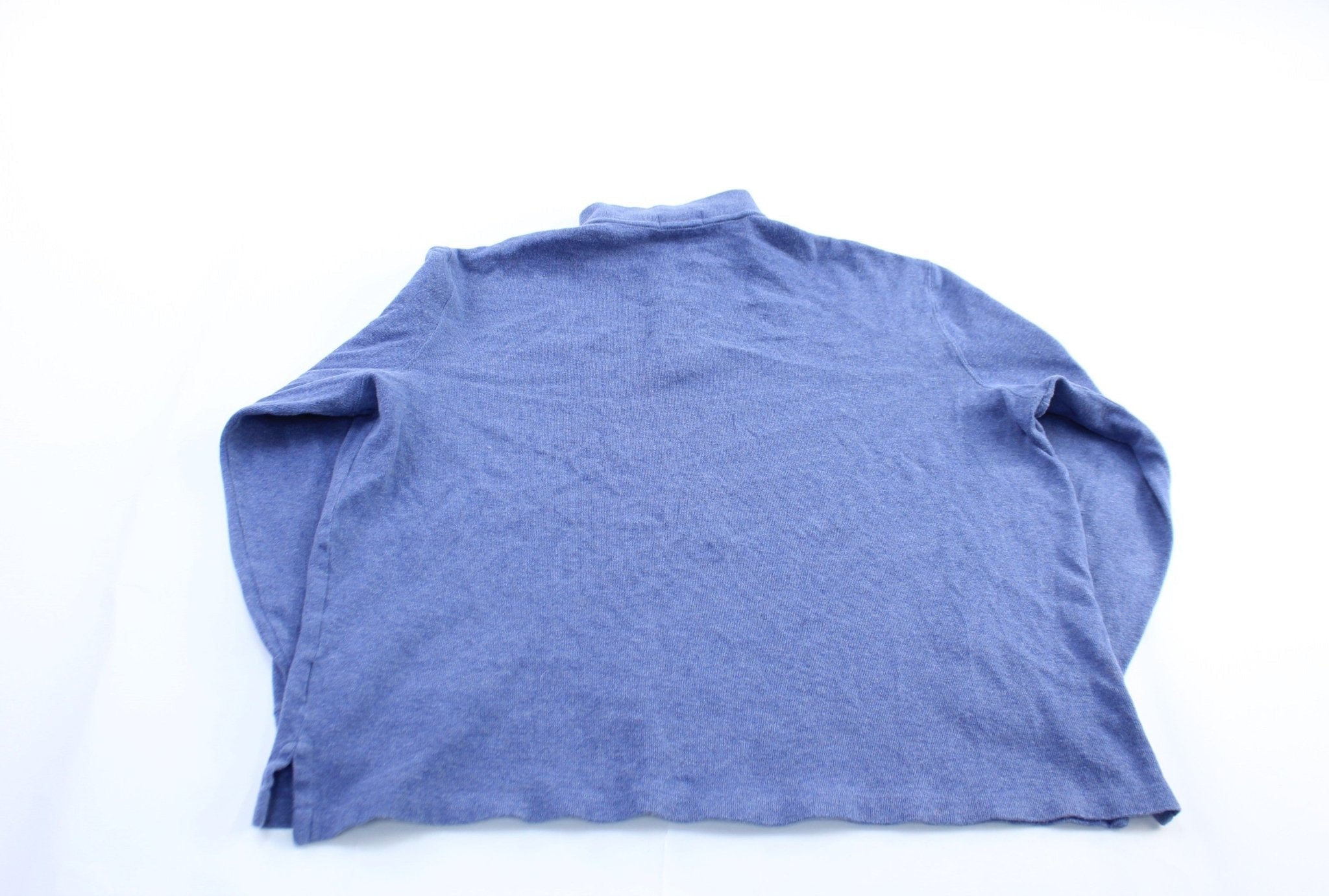 Polo by Ralph Lauren Embroidered Logo Blue Zip Up Sweater - Sweater - Thrifted Threads