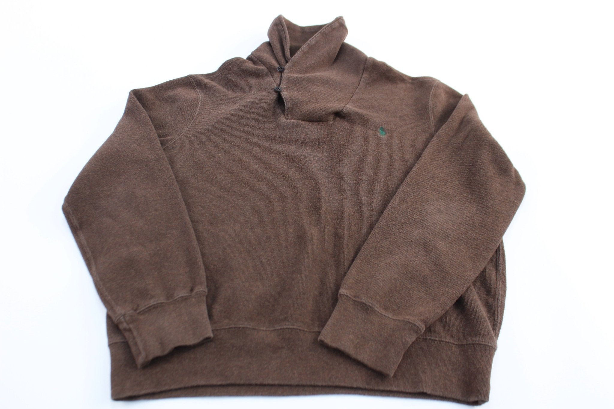 Polo by Ralph Lauren Embroidered Logo Brown Pullover Sweater - ThriftedThreads.com