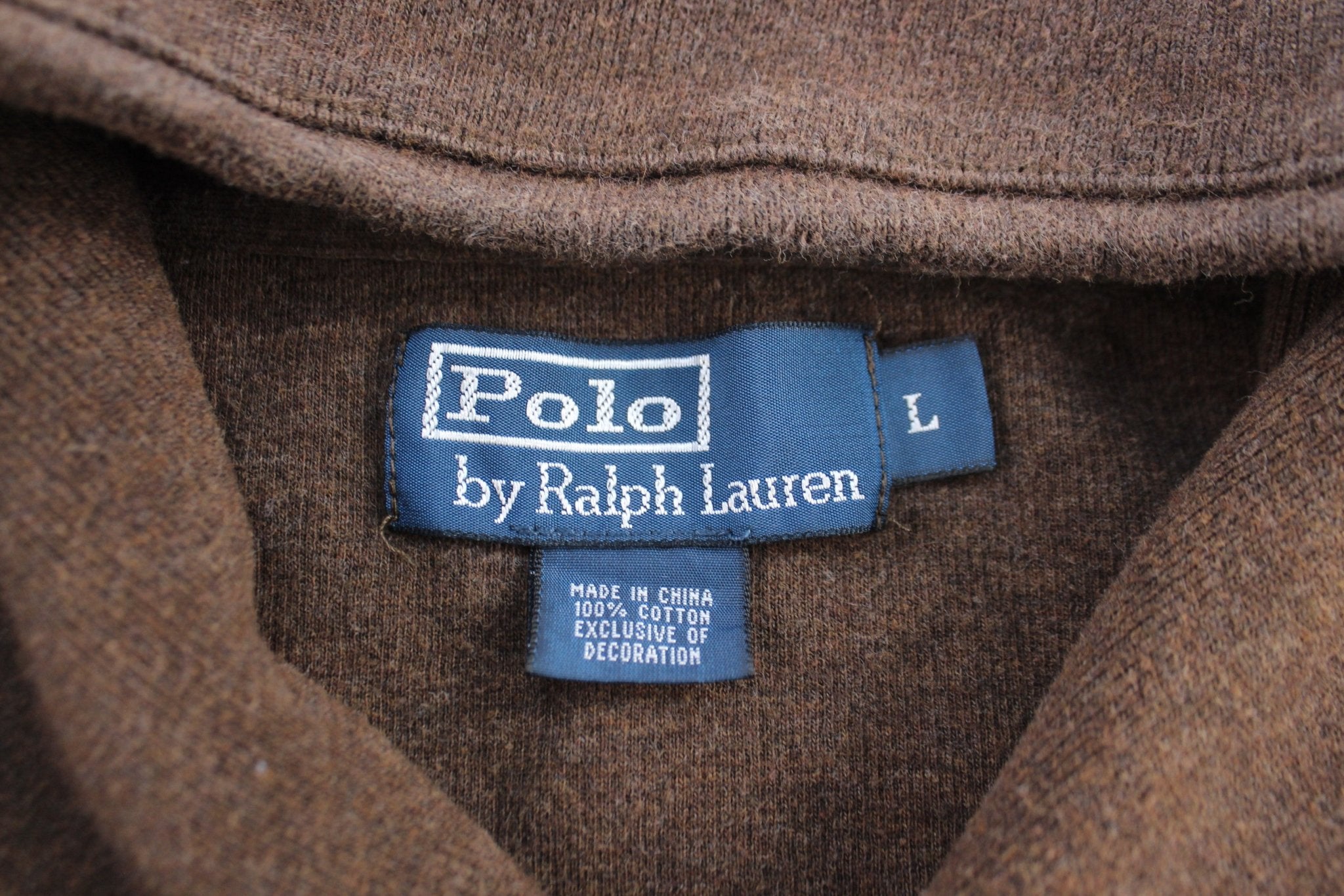 Polo by Ralph Lauren Embroidered Logo Brown Pullover Sweater - ThriftedThreads.com