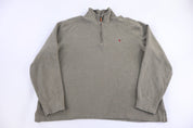 Polo by Ralph Lauren Embroidered Logo Brown Quarter Zip Sweater - Sweater - Thrifted Threads