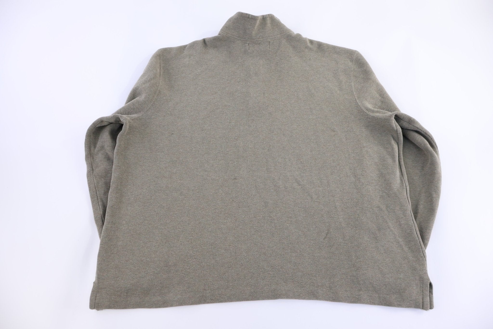 Polo by Ralph Lauren Embroidered Logo Brown Quarter Zip Sweater - Sweater - Thrifted Threads