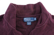 Polo by Ralph Lauren Embroidered Logo Burgundy Zip Up Sweater - ThriftedThreads.com