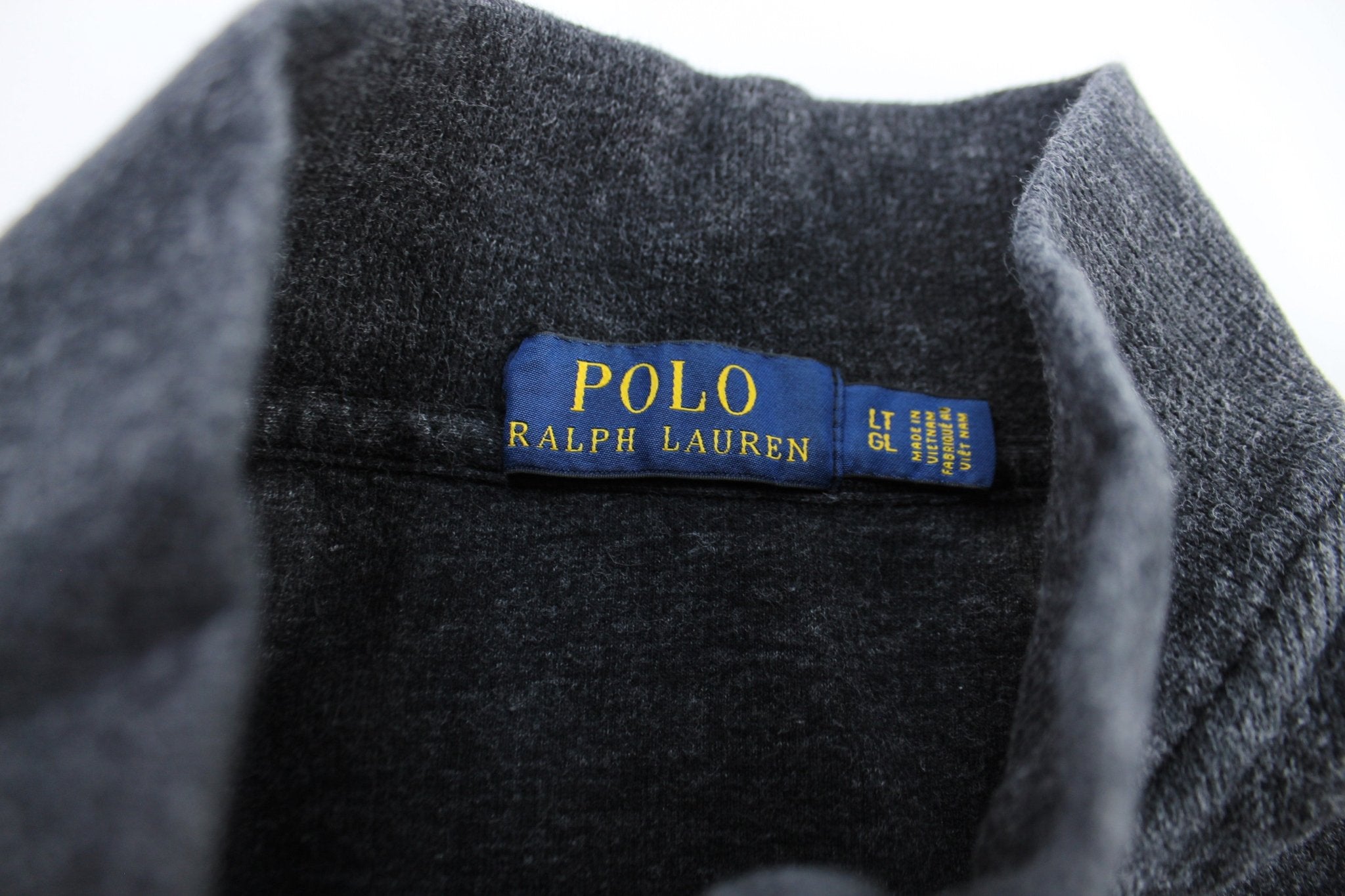Polo by Ralph Lauren Embroidered Logo Dark Grey Sweater - ThriftedThreads.com
