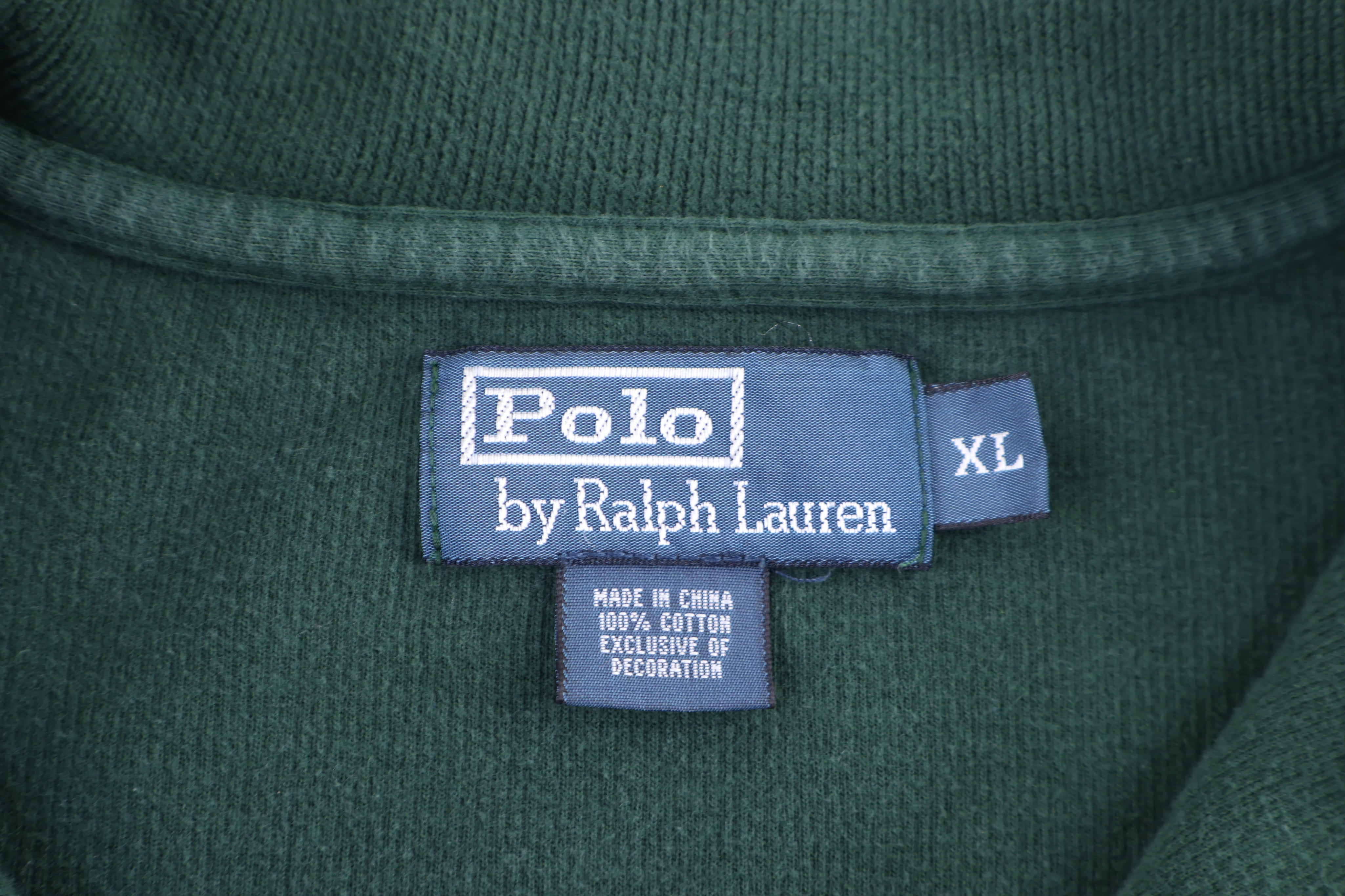 Polo by Ralph Lauren Embroidered Logo Green Quarter Zip Pullover - Sweater - Thrifted Threads