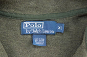 Polo by Ralph Lauren Embroidered Logo Green Quarter Zip Sweater - ThriftedThreads.com
