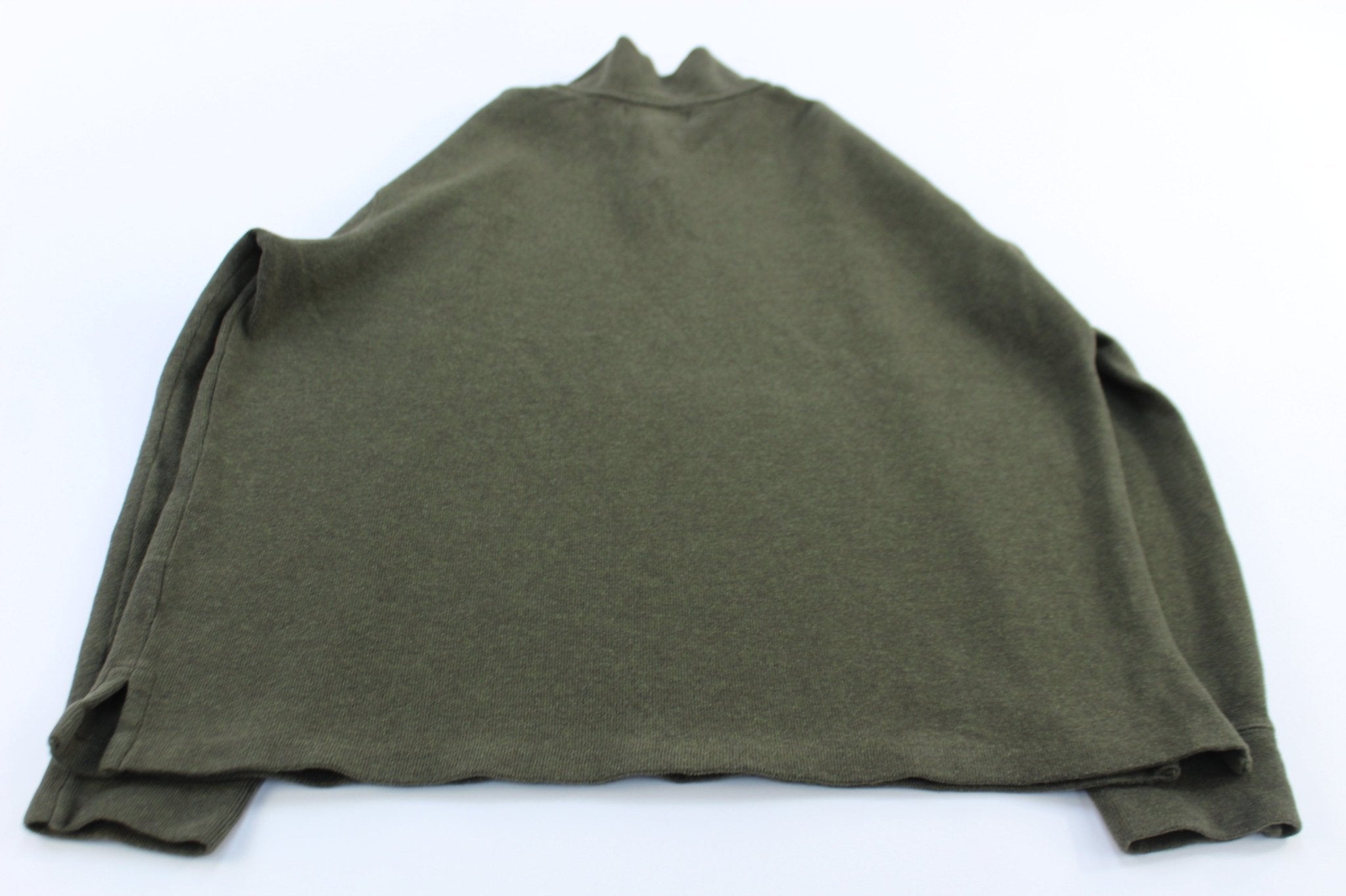 Polo by Ralph Lauren Embroidered Logo Green Quarter Zip Sweater - ThriftedThreads.com