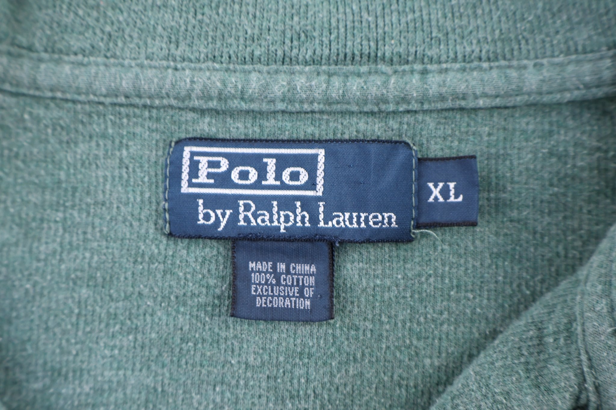 Polo by Ralph Lauren Embroidered Logo Green Quarter Zip Sweater - Sweater - Thrifted Threads