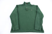 Polo by Ralph Lauren Embroidered Logo Green Quarter Zip Sweater - Sweater - Thrifted Threads