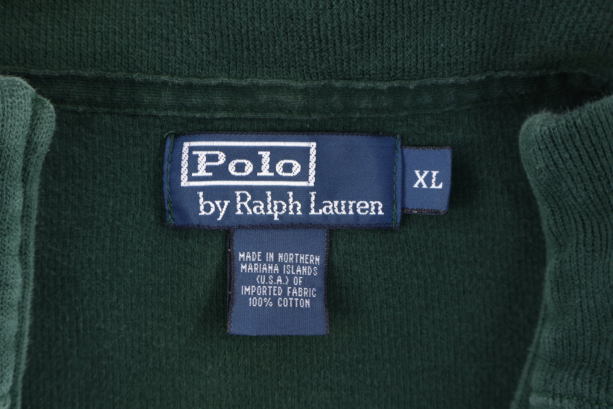 Polo by Ralph Lauren Embroidered Logo Green Quarter Zip Sweater - Sweater - Thrifted Threads