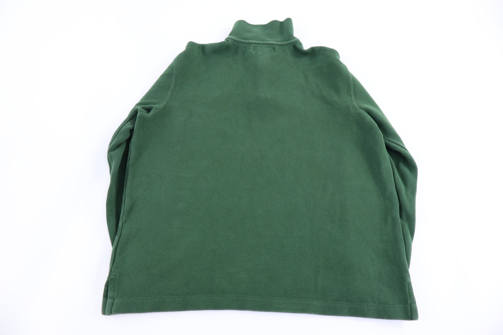 Polo by Ralph Lauren Embroidered Logo Green Quarter Zip Sweater - Sweater - Thrifted Threads