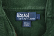 Polo by Ralph Lauren Embroidered Logo Green Quarter Zip Sweater - Sweater - Thrifted Threads