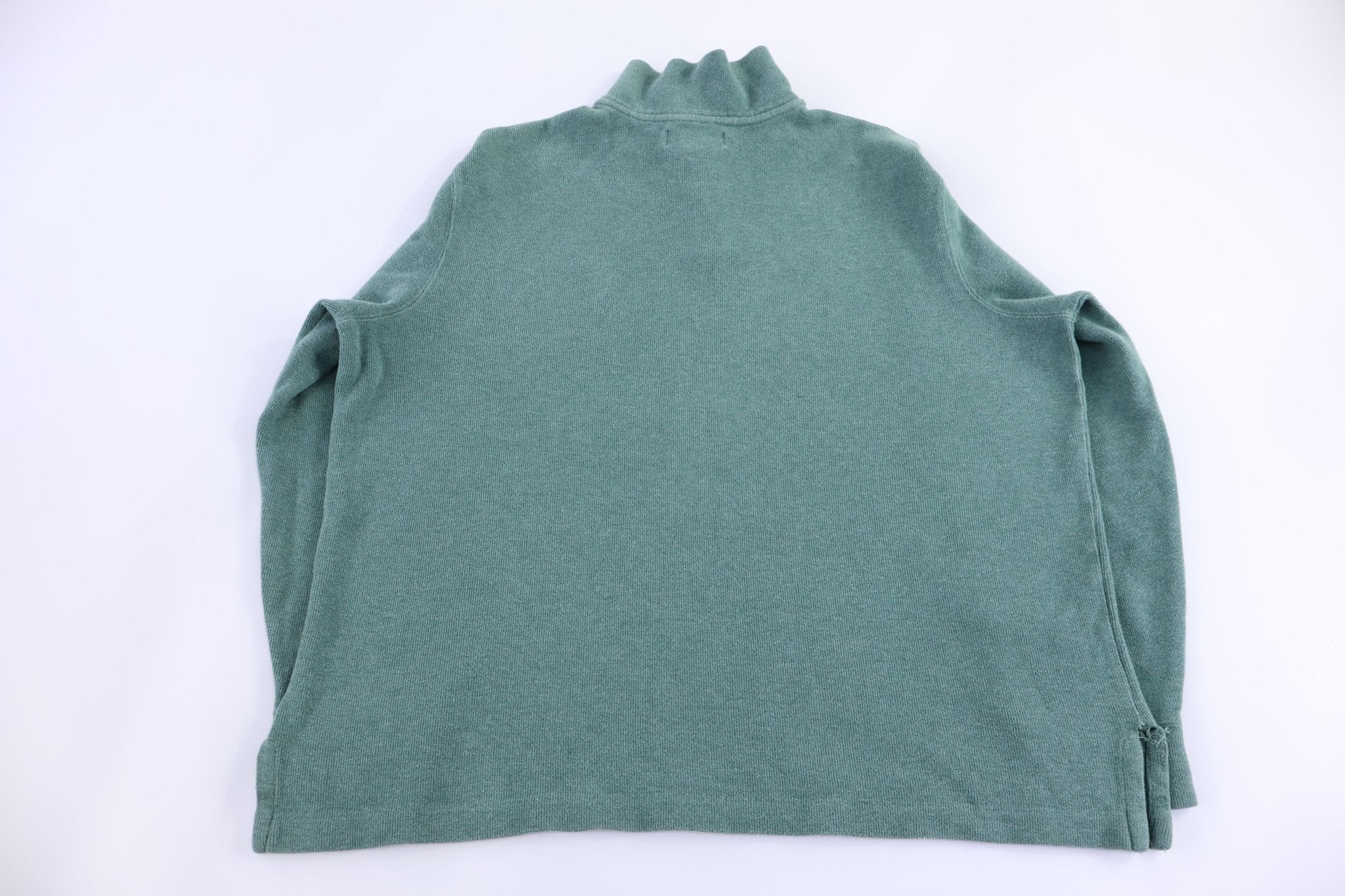 Polo by Ralph Lauren Embroidered Logo Green Quarter Zip Sweater - Sweater - Thrifted Threads