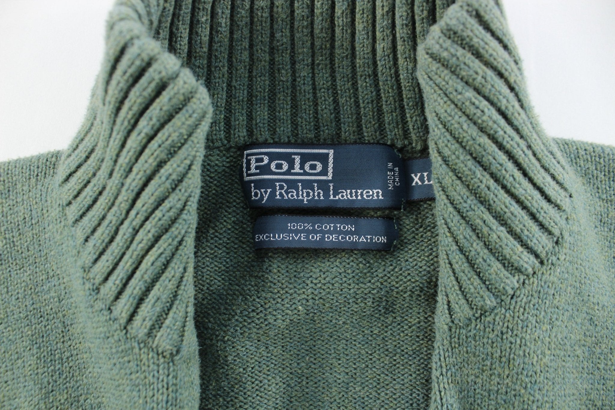 Polo by Ralph Lauren Embroidered Logo Green Sweater - ThriftedThreads.com