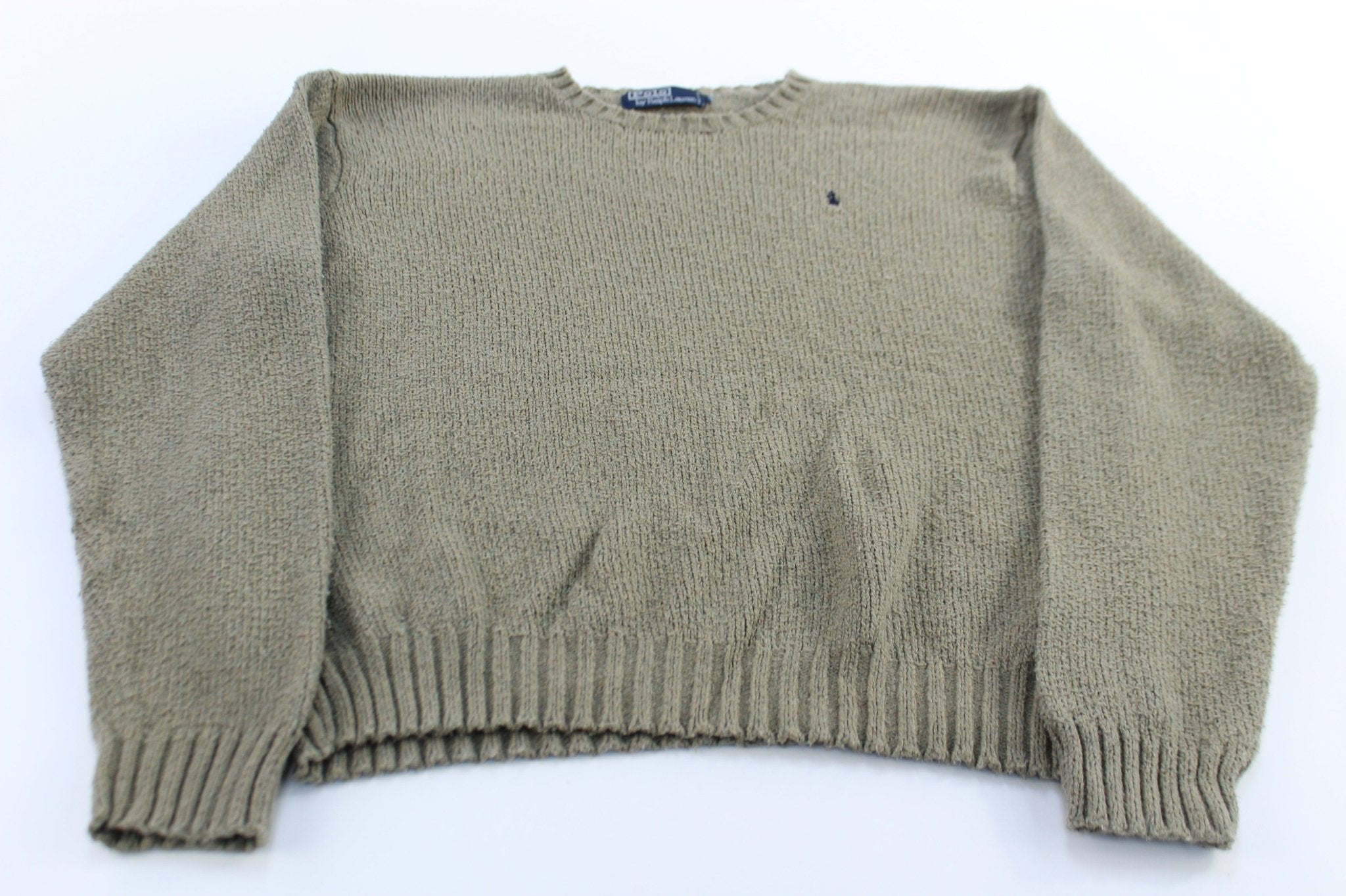 Polo by Ralph Lauren Embroidered Logo Green Sweater - ThriftedThreads.com