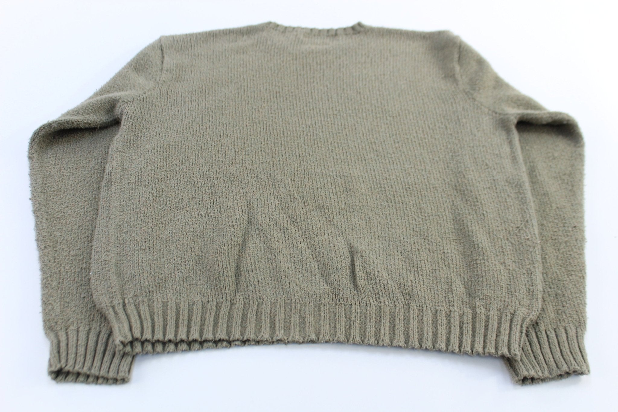 Polo by Ralph Lauren Embroidered Logo Green Sweater - ThriftedThreads.com