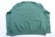 Polo by Ralph Lauren Embroidered Logo Green V - Neck Sweater - ThriftedThreads.com