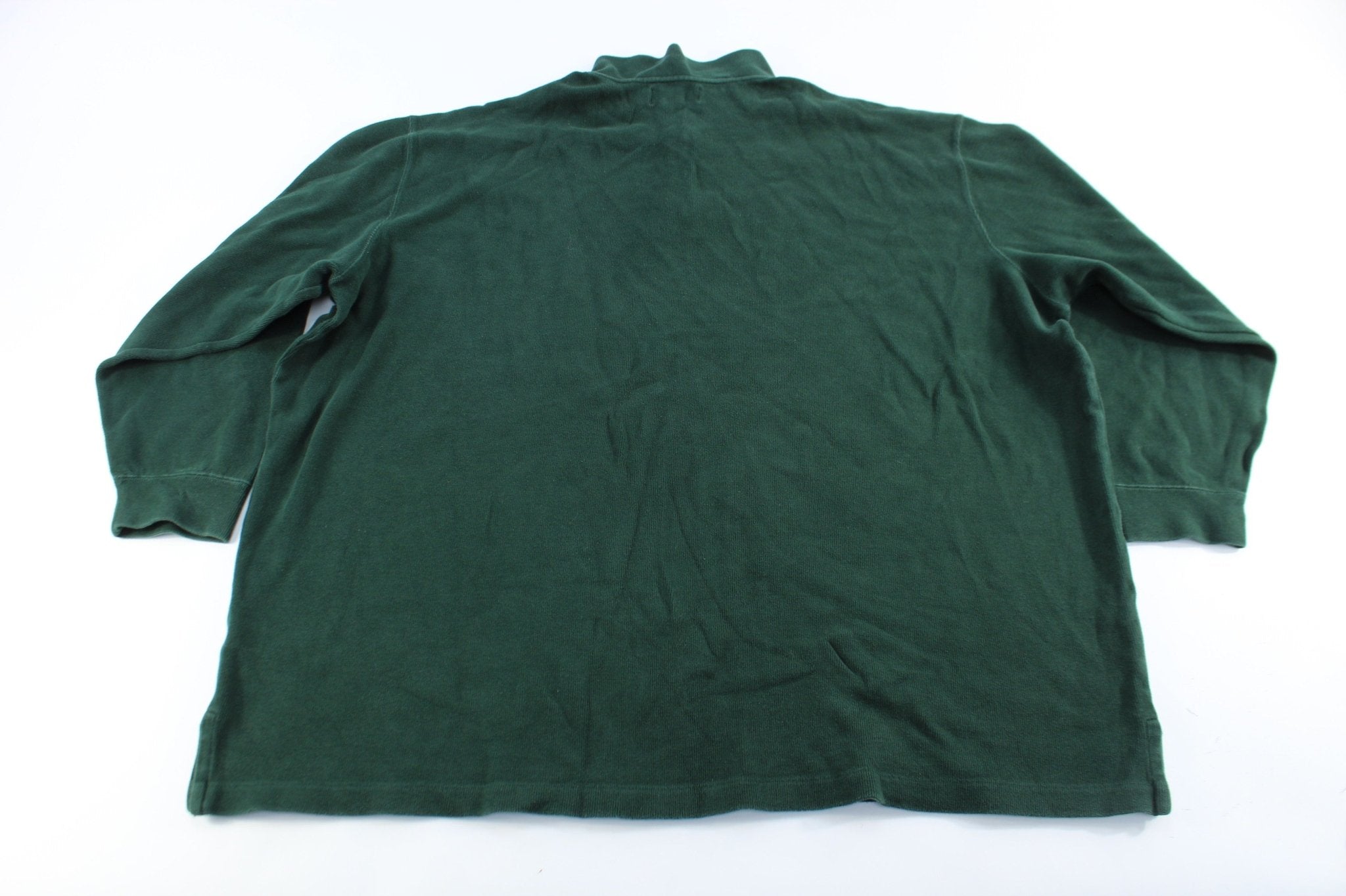 Polo by Ralph Lauren Embroidered Logo Green Zip Up Sweater - ThriftedThreads.com