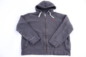 Polo by Ralph Lauren Embroidered Logo Grey Full Zip Hoodie - jacket - Thrifted Threads